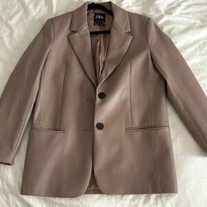 Zara Leather Blazer